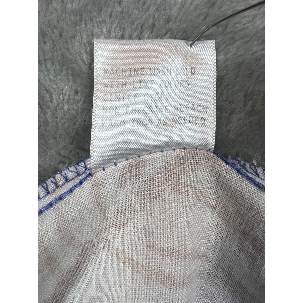 Rachel Zoe Pants Women's XS Wide Leg Linen Blend Crop Blue White Floral Pull On - Picture 5 of 11
